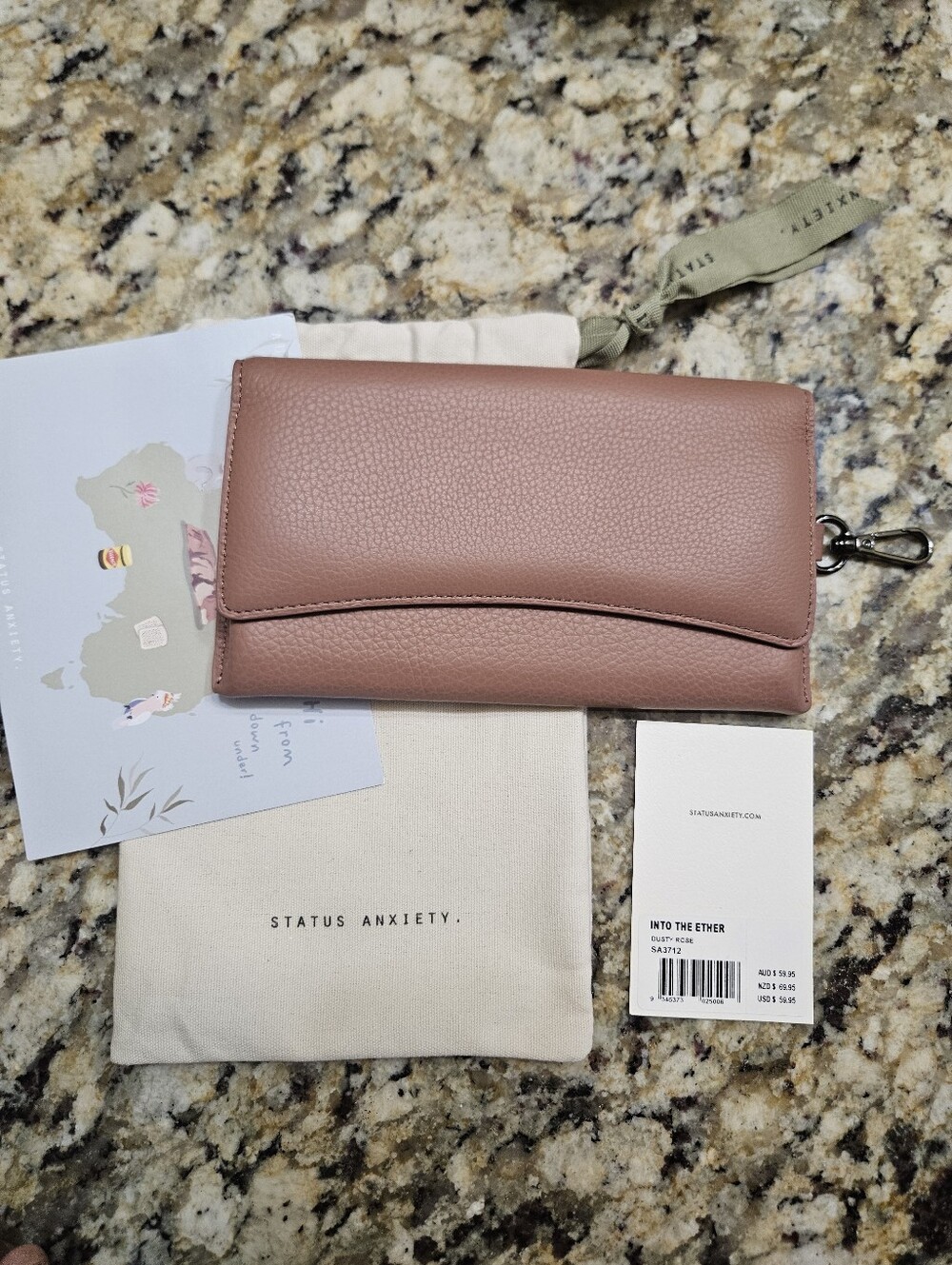 "Status Anxiety" Pink Leather Sunglass Case